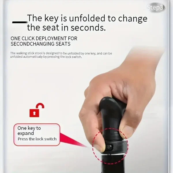 Multifunctional Folding Cane with Stool